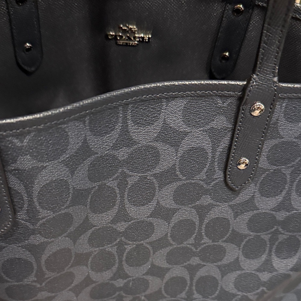 Coach Dark Blue Signature Tote - Picture 3 of 4